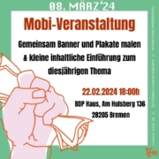 Plakat zur Mobi-Veranstaltung des Feministischen Streiks Bremen