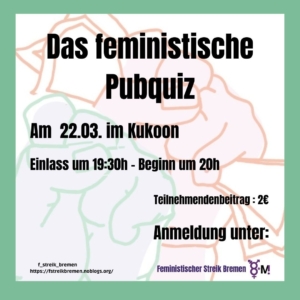 Plakat zur Veranstaltung "Das queerfeministische Pubquiz"