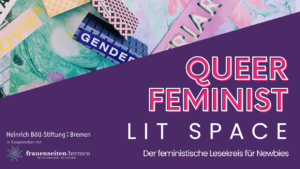 Grafik mit Schriftzug: Queer-Feminist-List-Space