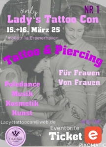 Plakat für die Tattoo und Piercing Con Für Frauen von Frauen